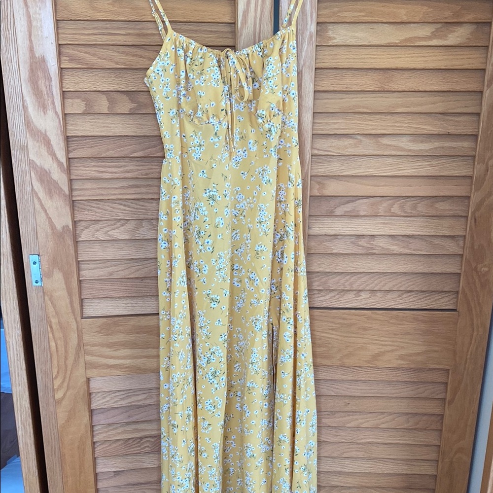 SHEIN Yellow Floral Maxi Dress